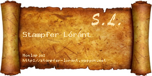 Stampfer Lóránt névjegykártya
